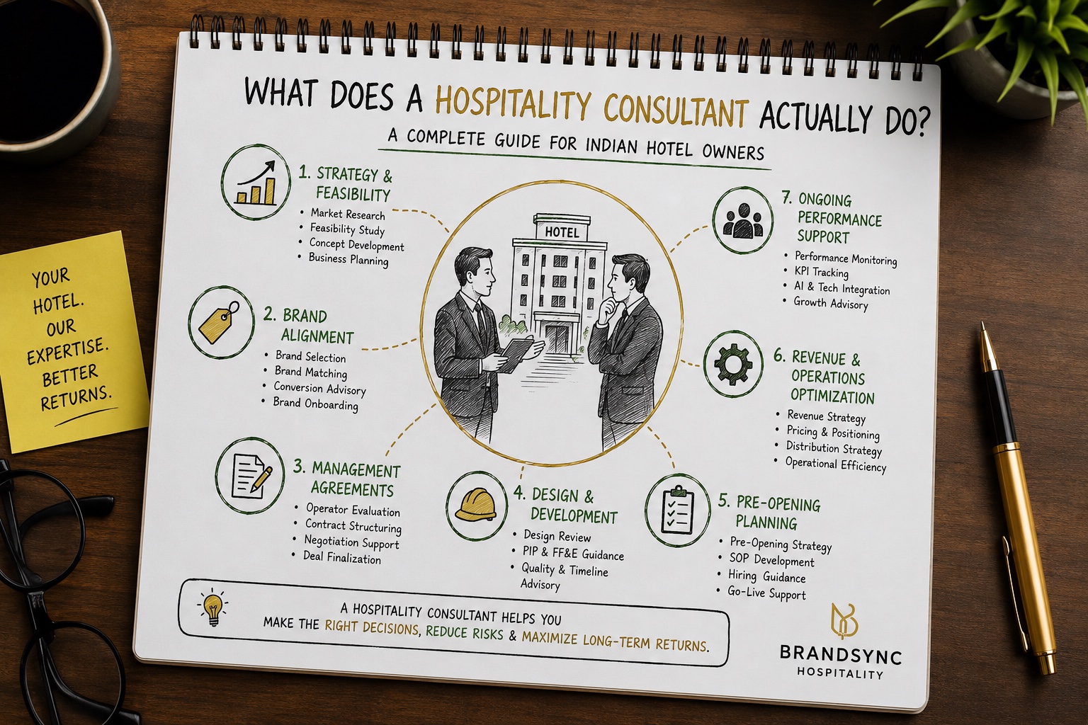 What Does a Hospitality Consultant Do — Analyse, Strategise, Optimise, Implement, Elevate — BrandSync Hospitality India